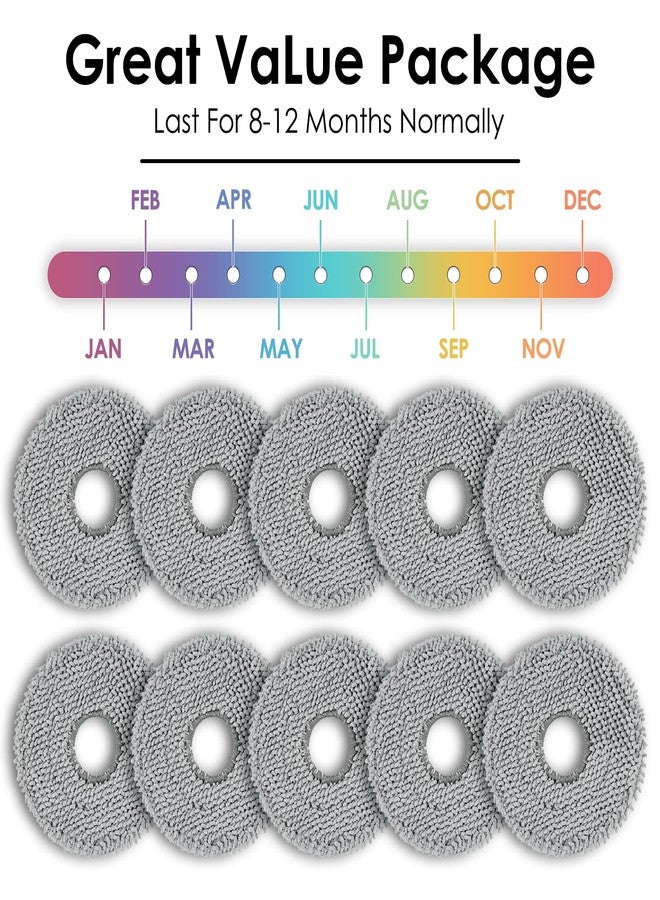 CHAIN PEAK (10 Pack) Mop Pads for Roborock QV 35A, QV 35S, Q Revo, Qrevo MaxV, Qrevo Pro, Qrevo S, Qrevo Master, Qrevo Slim, QRevo Curv/ S5X/ 5A1/ 5XC, Saros 10R, Qrevo Edge/ S5A, Saros Z70, Mop Pad Accessories - Image 3
